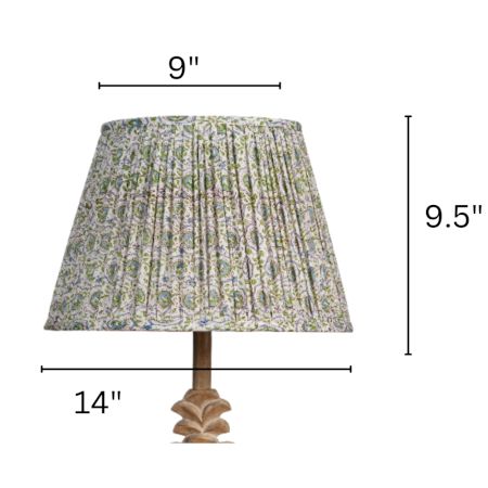 White Green Block Print Empire Lampshade Large